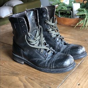 Diesel mens black combat boots.